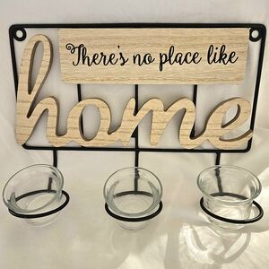 Rustic Black and Tan Wall Hooks with Glass Holders